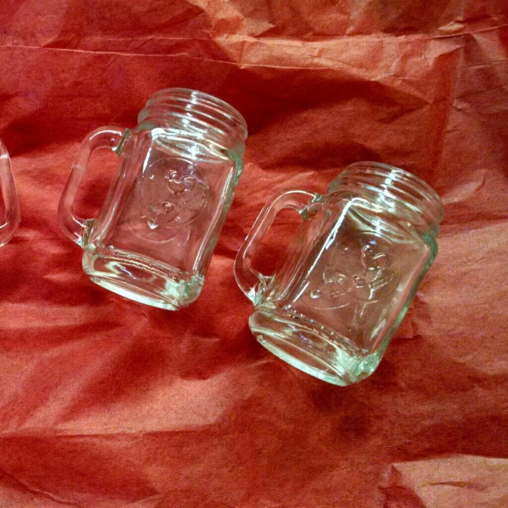 4 Mini Mason Jar shot glasses